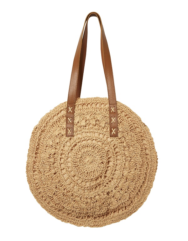 round straw bag from Fat Face